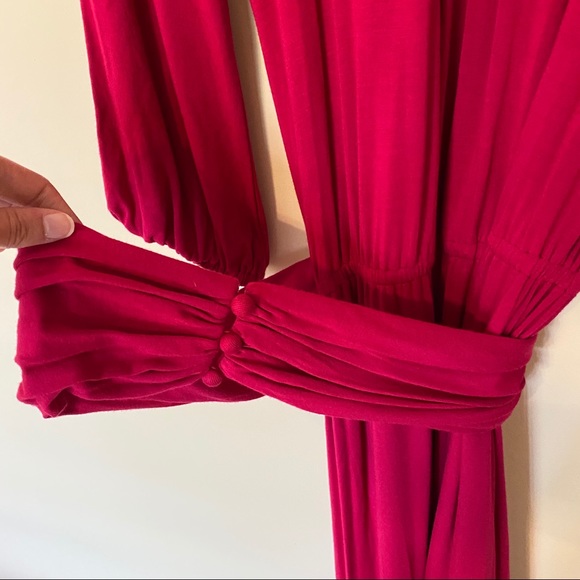 Original Penguin Magenta Jersey Button Waist Dress - Picture 6 of 8
